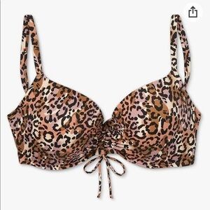 New Shade & Shore 32B Cheetah Jaguar Bikini Top Tie-Front (Animal Print)…